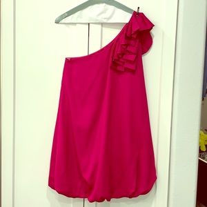 Forever21 magenta pink one shoulder dress size S